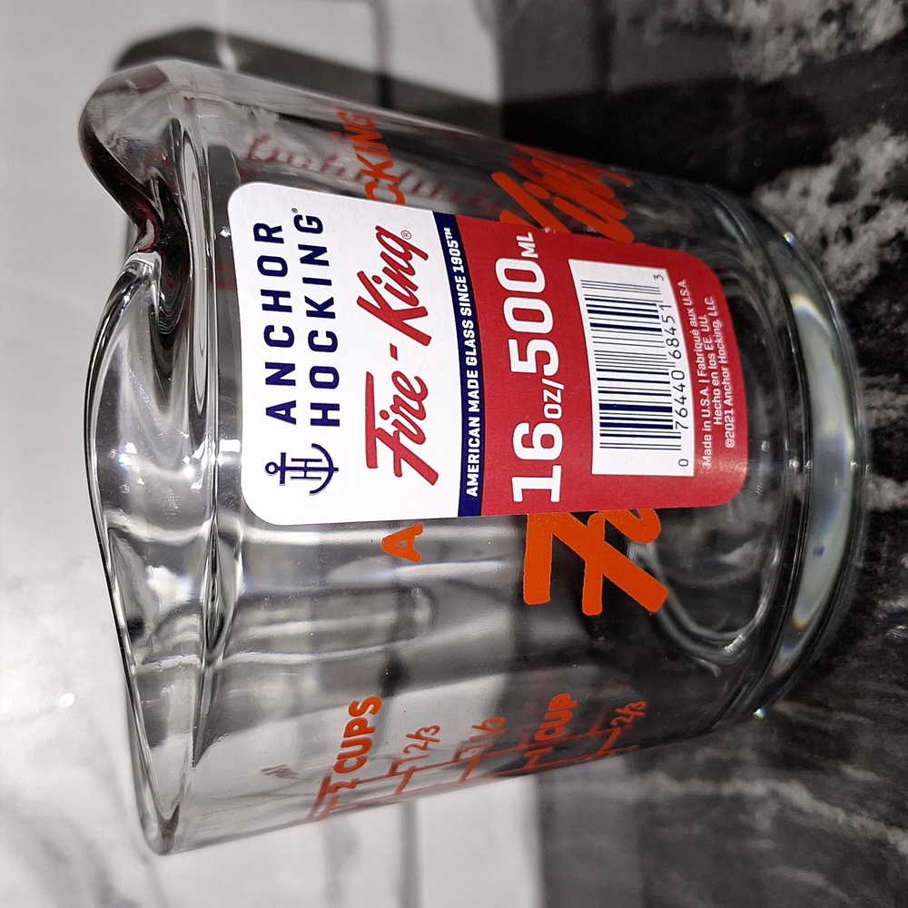 ⚓️ Anchor Hocking Fire King 16 oz/500 ml measuring cup. NWT
